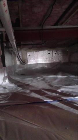 The SilverGlo insulation on the walls helps reflect heat back into the crawl space during cold winter months to keep floors warm and toasty.