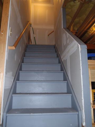 Unfinished Basement Stairs in Milford, Connecticut