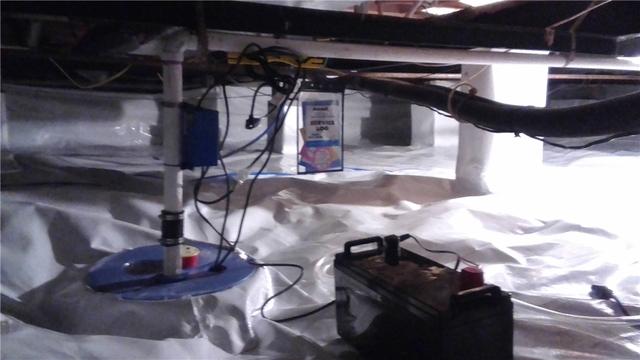 New Sump Pump Controls Water in Crawl Space