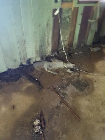 Water damage to the wall