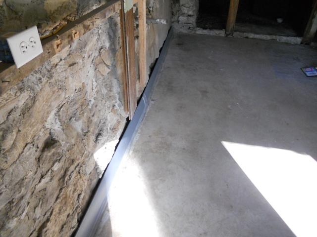 Dry basement wall and floor.