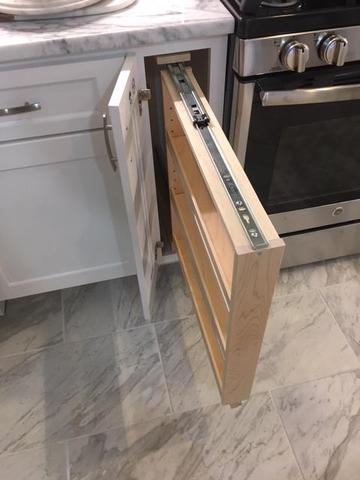 A Pull-Out Spice Rack Installed