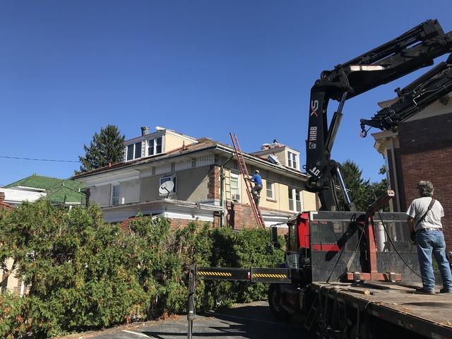 We got to this job just in time to see the truck delivering the shingles to this job soon after this terracotta roof was completely torn off of this home