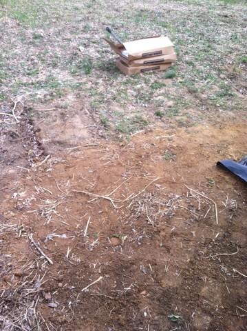 Backyard prepped for Bowing Wall Repair in Richland, IN