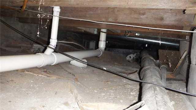 Light Water Damage in Crawl Space
