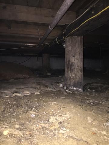 This is the floor of the crawlspace before our team got to it.