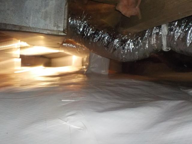 Debris removed and 20mil CleanSpace vapor barrier installed the crawl space looks much more attractive but is also much healthier.