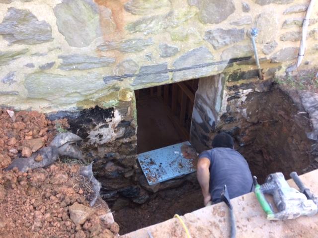Here you can see the new opening in the foundation.