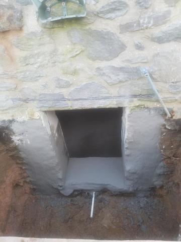 The sides of the window opening have been smoothed out to ensure a good fit for the frame and window.