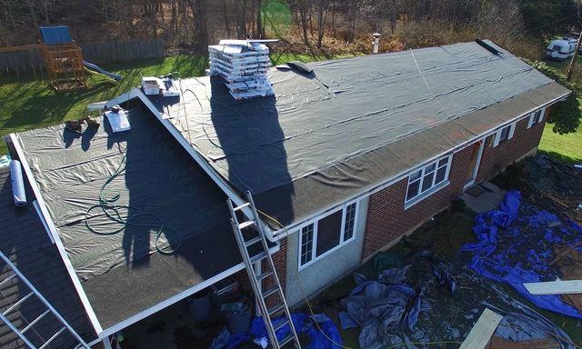The front roof is almost ready for shingles, and it is going to protect the home from the elements for the lifetime of the home, thanks to Pinnacle Exteriors superior warranties