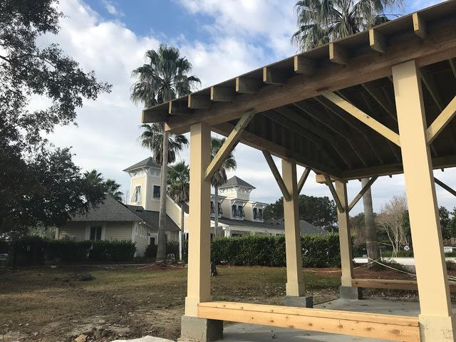 Belle Hall Plantation Picnic Pavilion Installation in Charleston SC.