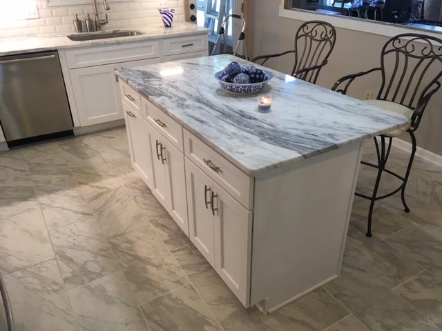 White kitchen island Install