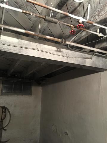 Joists and walls after remediation