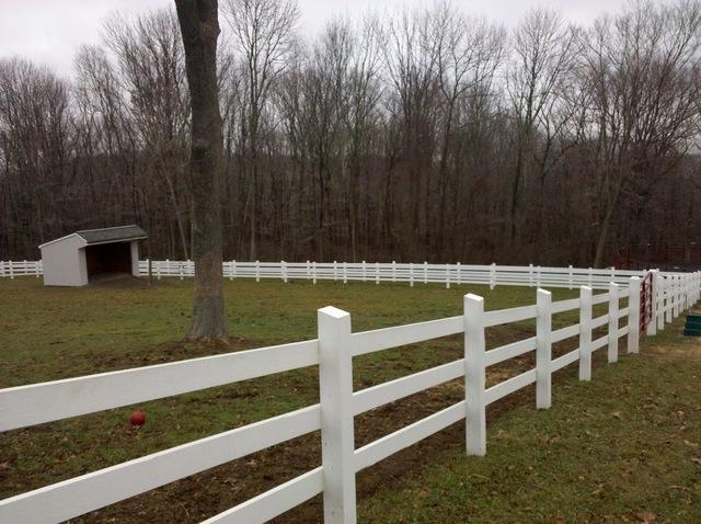 Newly painted fence for horses