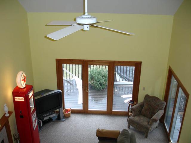 After: View of painted living room from above