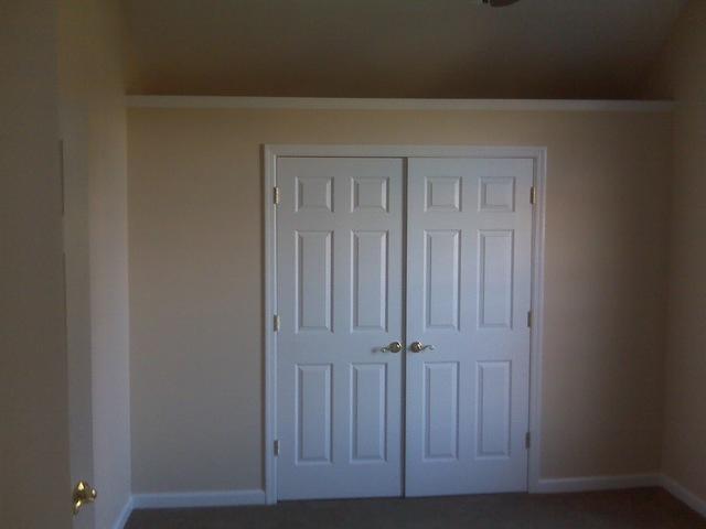 Bedroom with painted closets