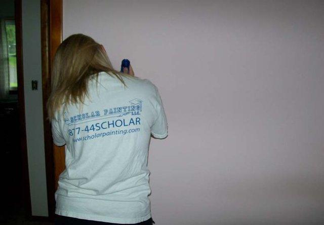 <p>Picture above is an expertly trained Scholar painter working her way through a job for a recent homeowner.</p>