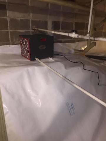 Dehumidifier Installed to Control Crawl Space Temps