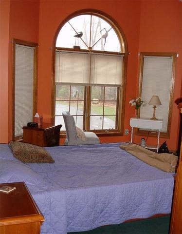 <p>Scholar brought new life back to this homeowner's bedroom with a nice bright orange for their walls.</p>