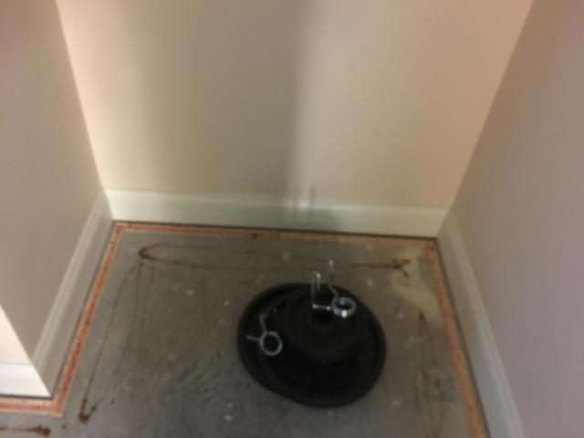 This picture show's the homeowner's previous sump pump before we installed a new one.