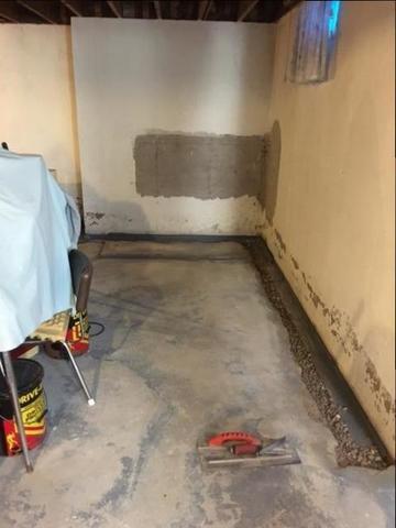 During Basement Waterproofing