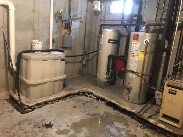 Dug out Trench in Thornton Basement