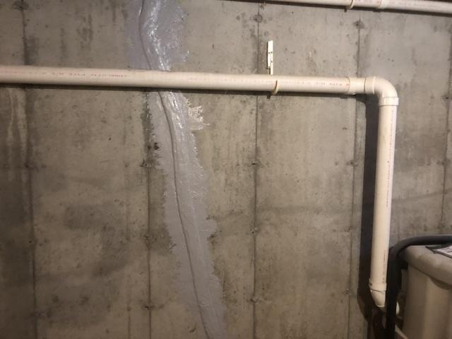 To accommodate the customers need of fixing the leaking crack coming down their foundation Matt's experts put up Flexi Span.  It allows any water to run into the Water Guard System and then pumped out with the Triple Safe Pump.