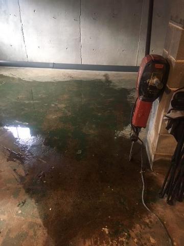 A wet basement is never a good sign. This basement already had our full perimeter system, so where was this water coming from?