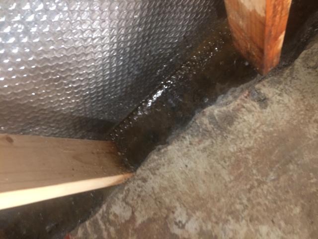 Thermal Dry wall systems work with the Waterguard perimeter drain system. This photo is before the Waterguard is installed