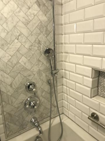 Contrasting Tiles in Mount Pleasant, SC Shower