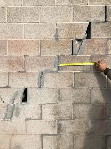 Full View of Stair-Step Cracks