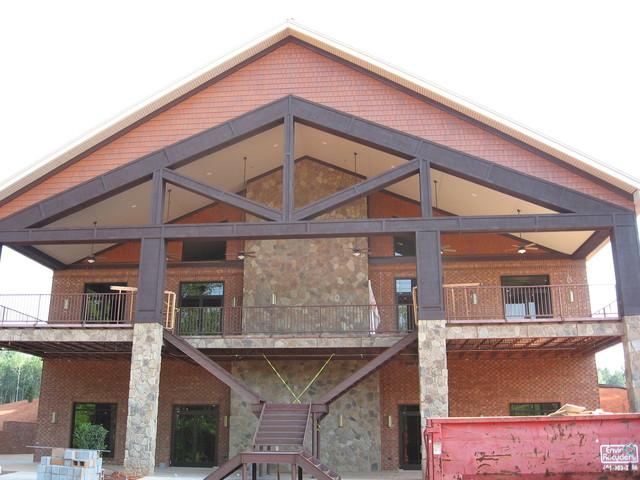 We Installed the siding, soffit and porch ceiling