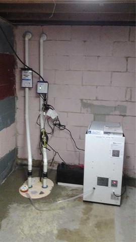 Sump Pump & Dehumidifier Installed