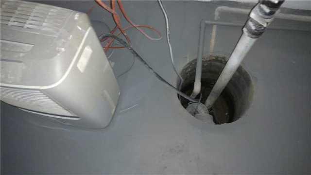 Sump Pump and Dehumidifier in Basement