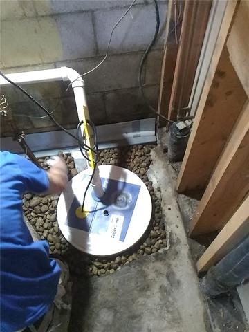 <p>Our installation team had replaced an old rusty sump basket with a new sumpersump system. The sump is placed in the lowest point of the basement for water to drain from a new WaterGuard Drainage system installed.</p>