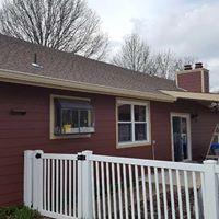 New James Hardie siding and porch ceiling