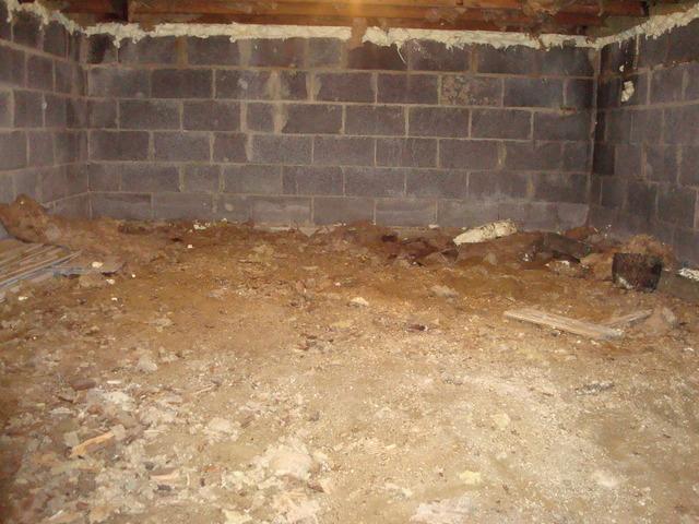 Unfinished Crawl Space in Oakville, CT