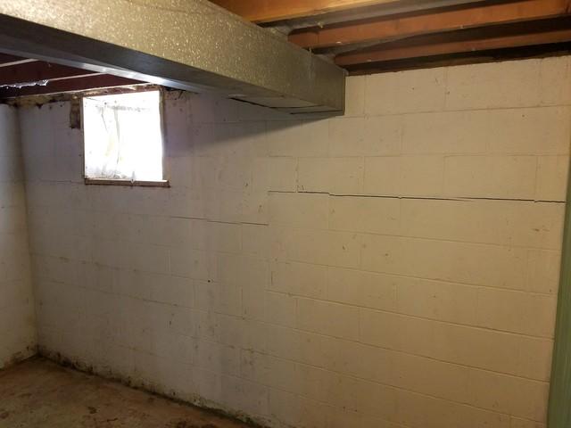 Before basement wall repair system