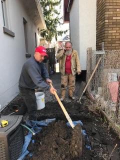 Discharge line trench