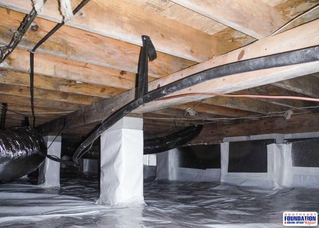 The CleanSpace Encapsulation System keeps bugs and critters out of the crawl space of the home.