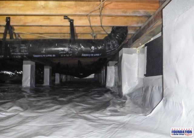 When our crew installs the CleanSpace Encapsulation System they remove the debris out of the crawl space making the area as level as possible for an attractive crawl space.