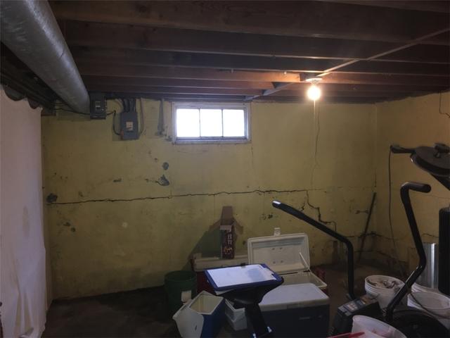 Foundation walls before PowerBrace and CleanSpace Wall System