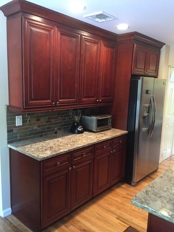 Beautiful wooden cabinets and flooring installed