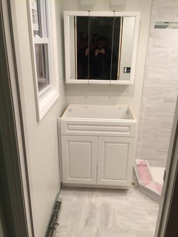 Cabinet, Floors, Walls, Mirror, and Window