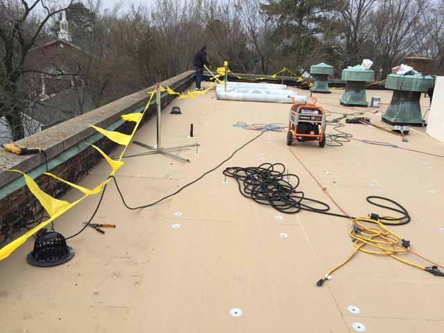 We've nearly finished laying down the insulation.