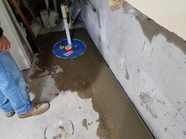 View of the SuperSump and WaterGuard after cementing