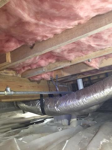 Before Crawl Space - Mold and 6 mil vapor barrier