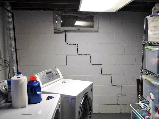 Inside of the home, you can see the true severity of the cracked foundation wall.