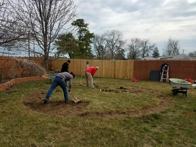 Our crew is preparing this homeowner's yard for their new above ground pool!