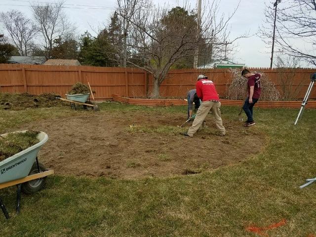 Our crew is preparing this homeowner's yard for their new above ground pool!